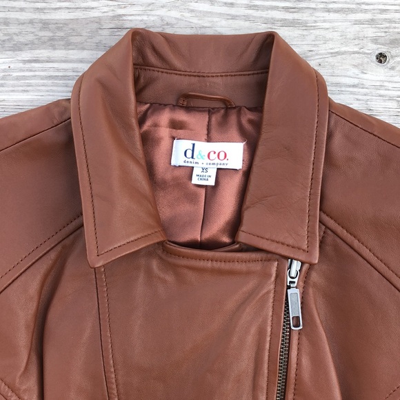 NWOT! - D & CO. 100% Genuine Lamb Leather Moto Jacket - Picture 4 of 11